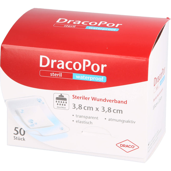 DRACOPOR waterproof Wundverband steril 3,8x3,8cm, 50 St. Pflaster