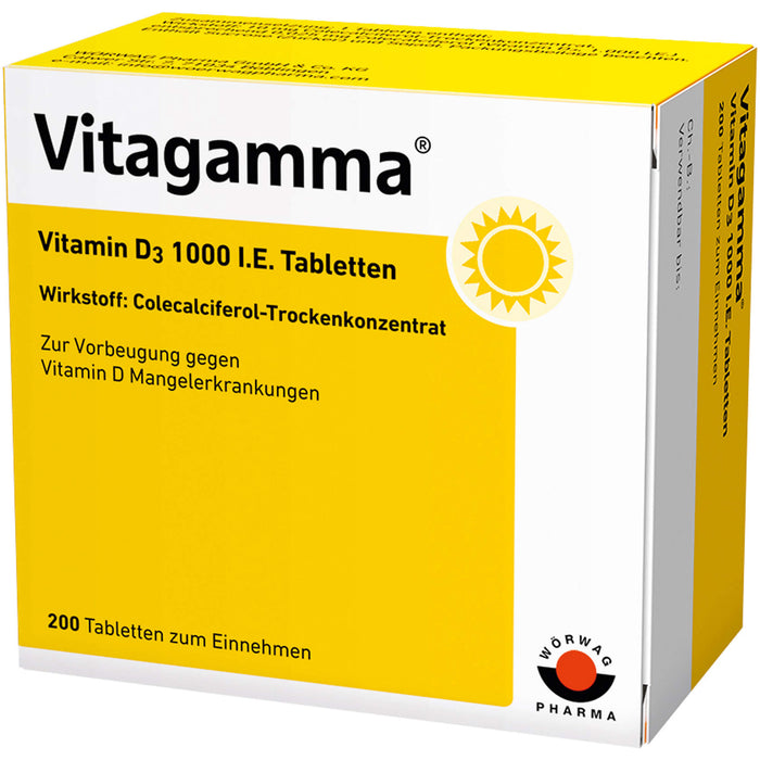 Vitagamma Vitamin D3 1000 I.E. Tabletten, 200 St. Tabletten