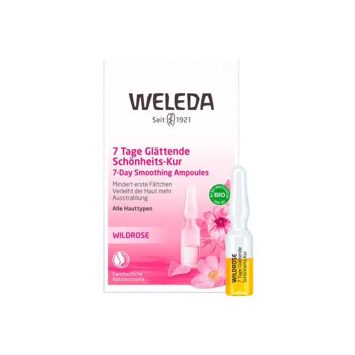 WELEDA Wildrose 7 Tage Glättende Schönheits-Kur Ampullen, 7 pcs. Ampoules