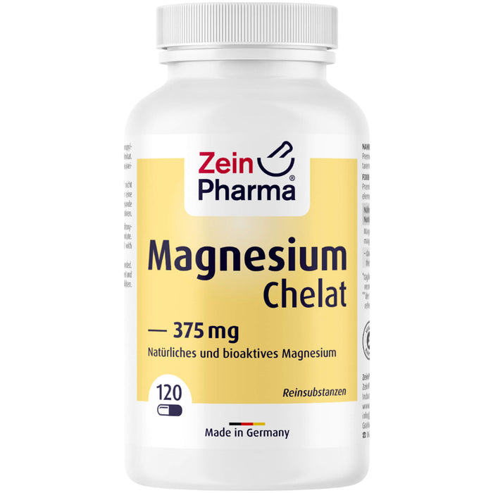 ZeinPharma Magnesium-chelat Kapseln für normale Muskel- und Nervenfunktion, 120 pc Capsules