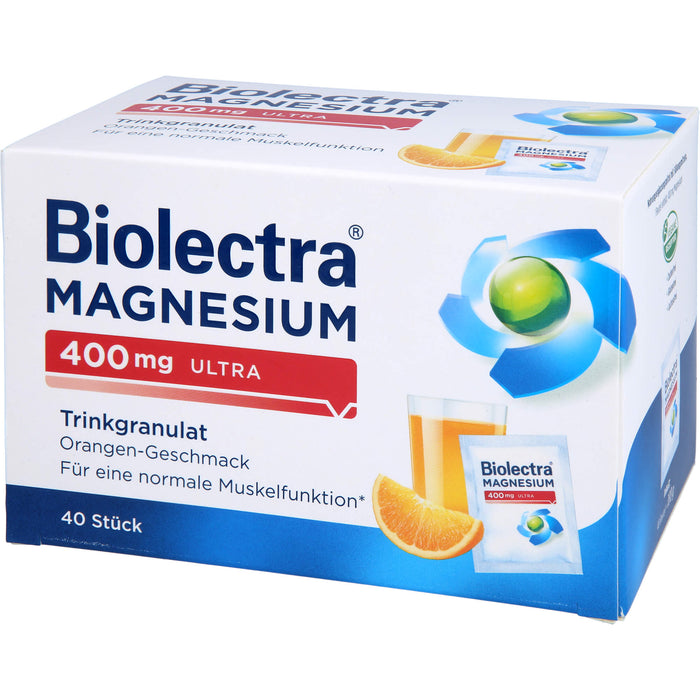 Biolectra Magnesium 400 mg ultra orange Trinkgranulat, 40 pcs. Sachets