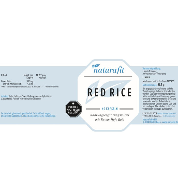 naturafit Red Rice Kapseln, 60 St. Kapseln