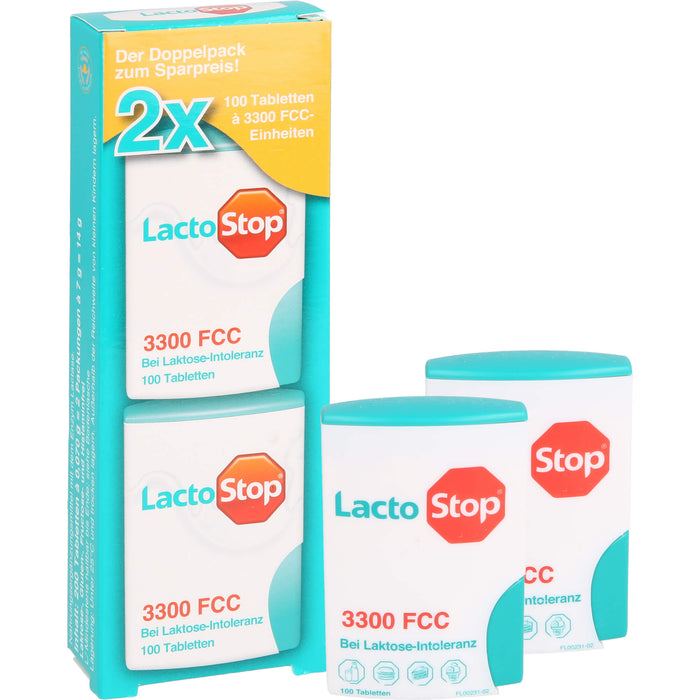 LactoStop 3300 FCC Tabletten bei Lactose-Intoleranz, 200 pc Tablettes