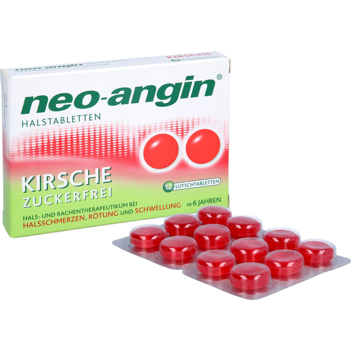 neo-angin Halstabletten Kirsche bei Halsschmerzen, Rötung und Schwellung, 12 pcs. Tablets