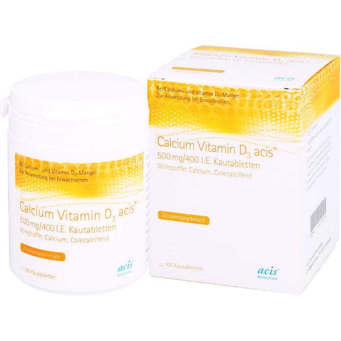 Calcium Vitamin D3 acis 500 mg/400 I.E. Kautabletten, 100 St KTA