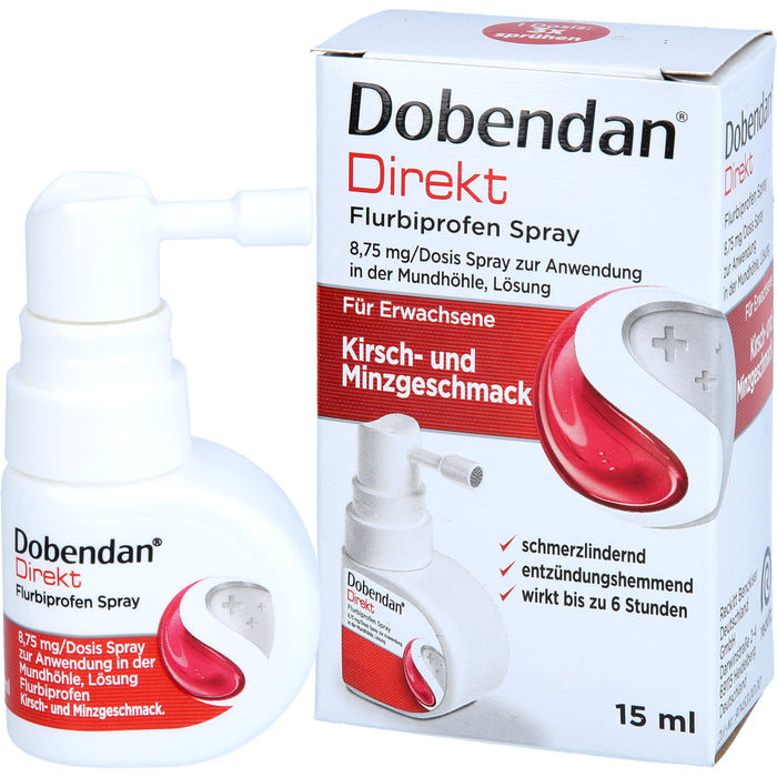 DOBENDAN Direkt Spray mit schneller Wirkung bei Halsschmerzen, 15 ml Solution