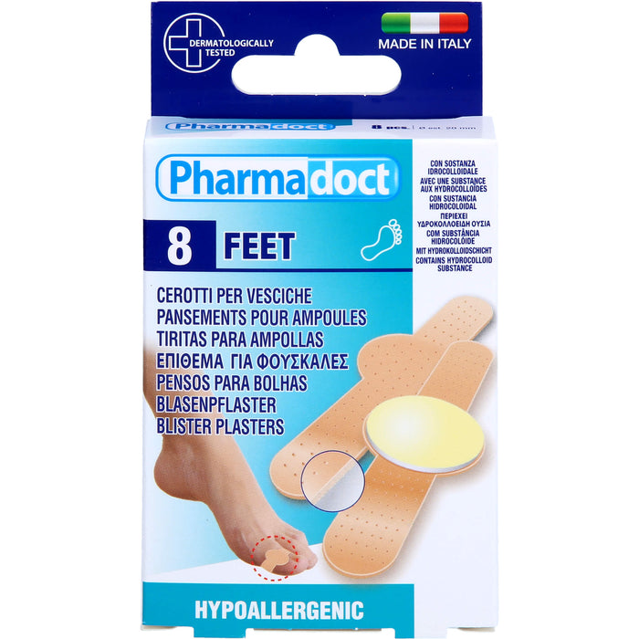 Pharmadoct Feet Blasenpflaster mit Hydrokolloidschicht, 8 pc Pansement