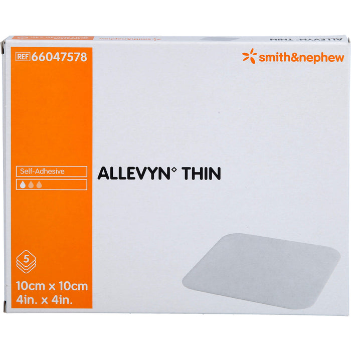 Allevyn Thin 10x10cm dünne Wundauflage, 5 St VER