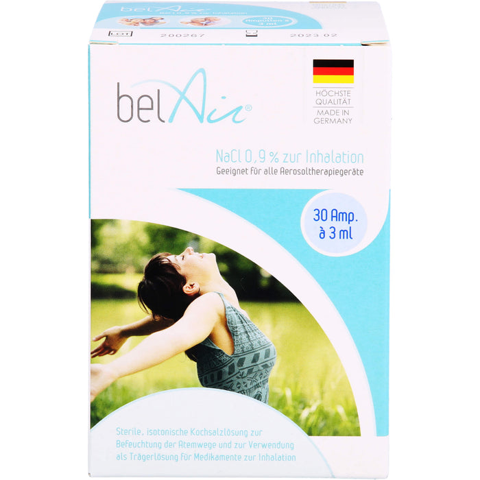 belAir NaCl 0,9 % Inhalationslösung für alle Aerosoltherapiegeräte, 30 pcs. Ampoules