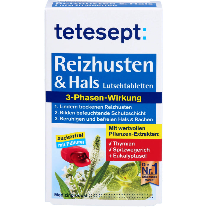 tetesept Reizhusten & Hals Lutschtabletten bei erkältungstypischen Beschwerden wie Husten, Heiserkeit und leichten Halsschmerzen, 20 pcs. Tablets