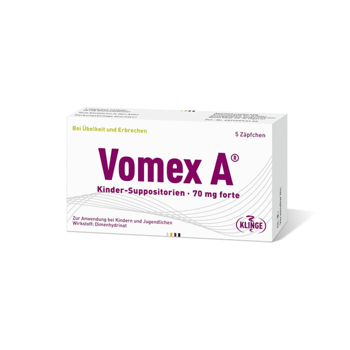 Vomex A Kinder-Suppositorien 70 mg forte, 5 pcs. Suppositories