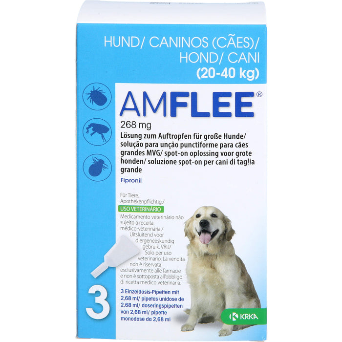 Amflee 268 mg für große Hunde 20-40 kg Lösung, 3 pc Pipettes à dose unique