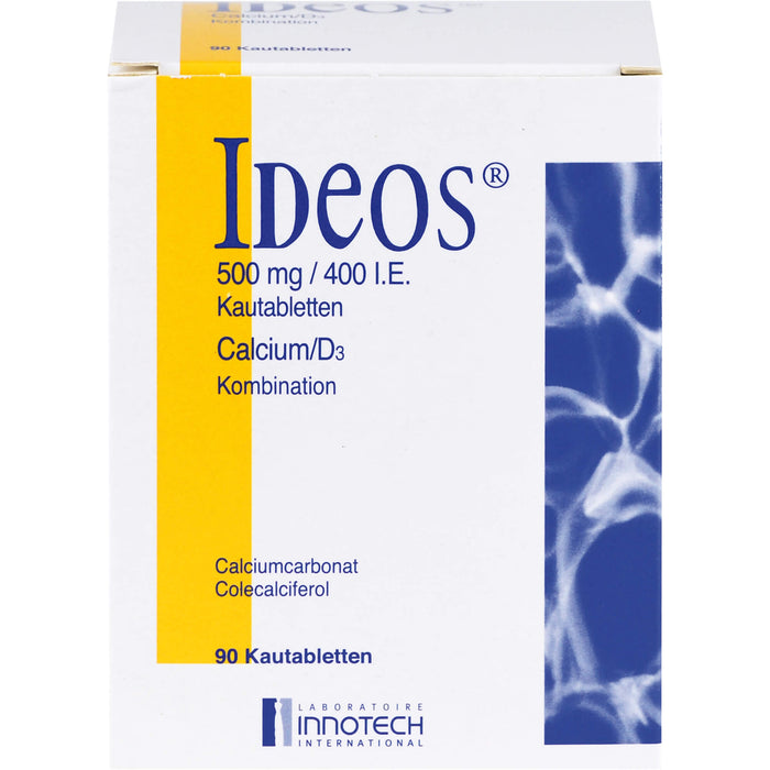 IDEOS 500 mg / 400 I.E. Kautabletten, 90 pc Tablettes