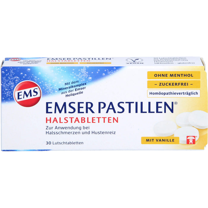 EMSER Pastillen Halstabletten ohne Menthol zuckerfrei, 30 pc Tablettes