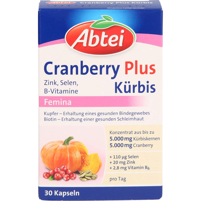 Abtei Cranberry plus Kürbis Femina Kapseln, 30 pc Capsules