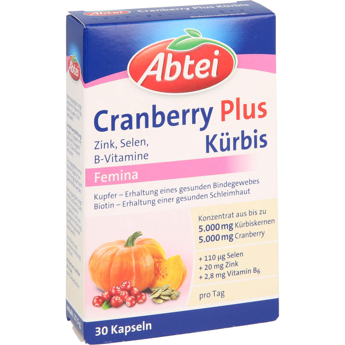 Abtei Cranberry plus Kürbis Femina Kapseln, 30 pc Capsules