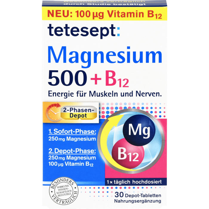 tetesept Magnesium 500 + B12 Depot, 30 St TAB