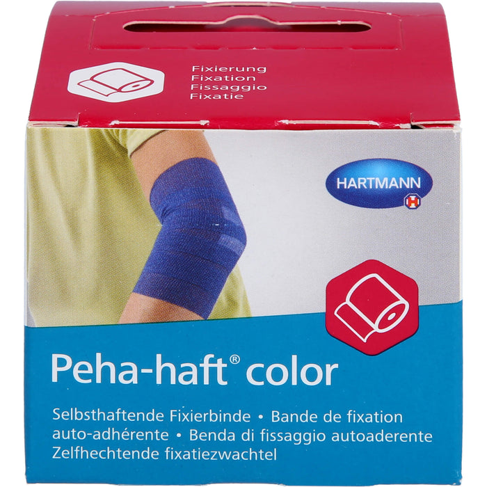 Peha-haft Color Fixierbinde latexfrei 4 cm x 4 m blau, 1 pcs. Pack