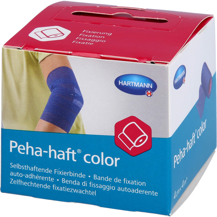 Peha-haft Color Fixierbinde latexfrei 4 cm x 4 m blau, 1 pcs. Pack