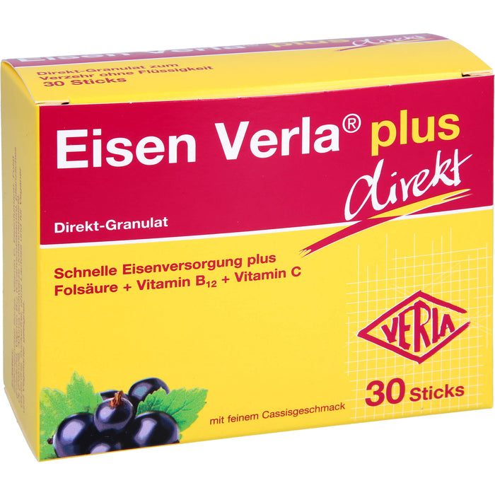 Eisen Verla plus Direkt-Granulat Sticks für gesunde Blutbildung, 30 St. Beutel