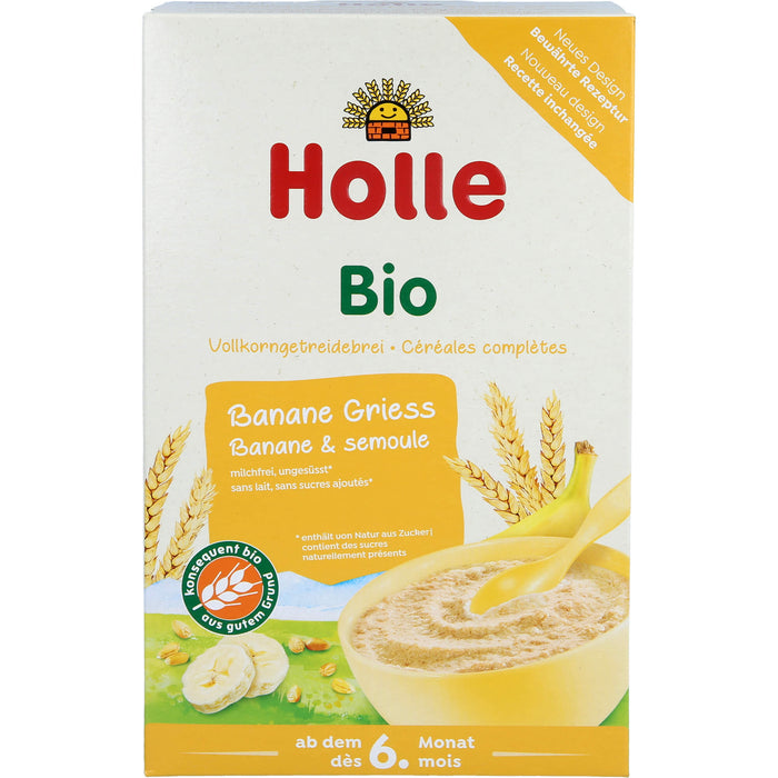 Holle Bio-Fruchtbrei Banane Griess, 250 g BRE