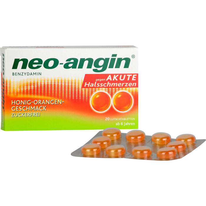 neo-angin Benzydamin Honig-Orangen-Geschmack Lutschtabletten, 20 St. Tabletten