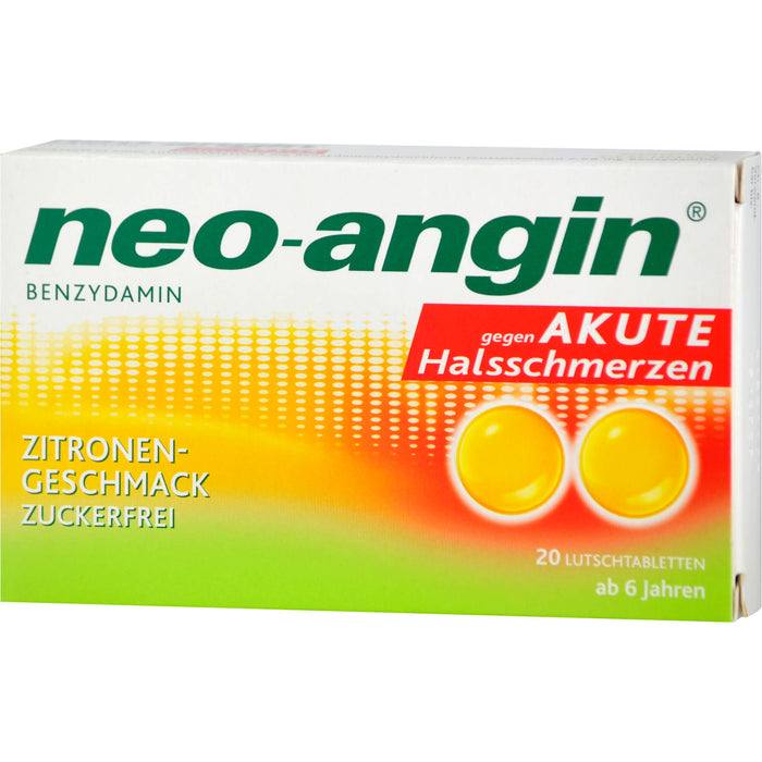 neo-angin Benzydamin Zitronengeschmack Lutschtabletten, 20 pcs. Tablets