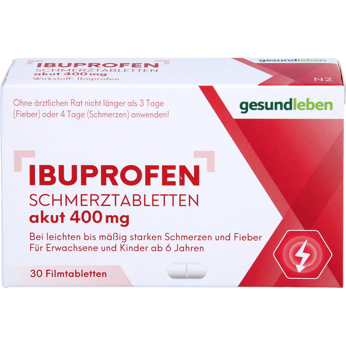 gesundleben Ibuprofen Schmerztabletten 400 mg, 30 pc Tablettes