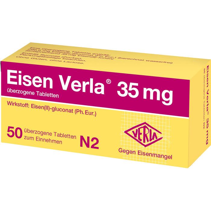 Eisen Verla 35 mg Tabletten gegen Eisenmangel, 50 pcs. Tablets