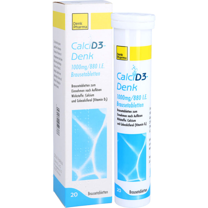 Calci D3-Denk 1000 mg / 880 I.E. Brausetabletten zur Unterstützung einer spezifischen Osteoporose-Behandlung, 20 pcs. Tablets