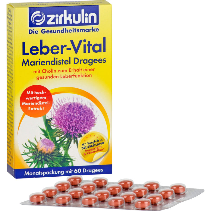 zirkulin Leber-Vital Mariendistel Dragees, 60 pc Tablettes