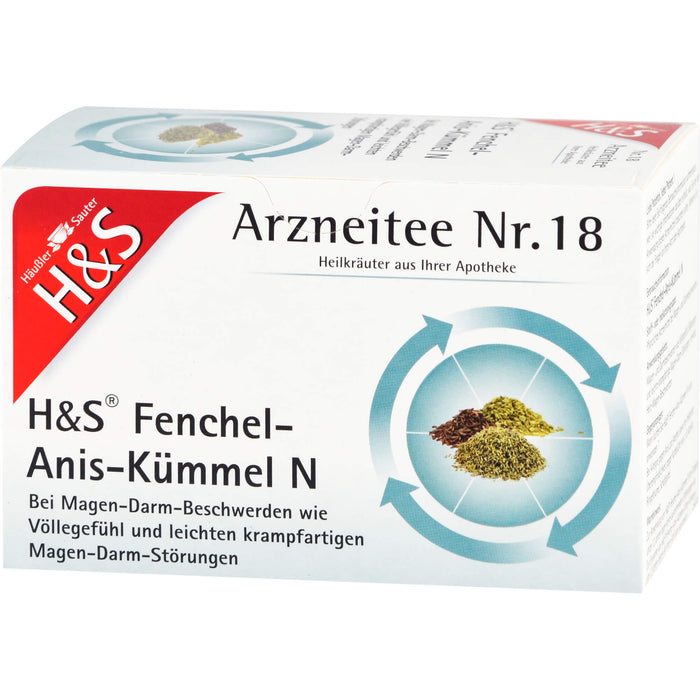 H&S Fenchel-Anis-Kümmel N Arzneitee Nr. 18, 20 pc Sac filtrant