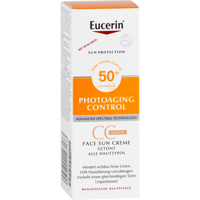 Eucerin Photoaging Control Face Sun CC Creme getönt LSF 50+ mittel, 50 ml Cream