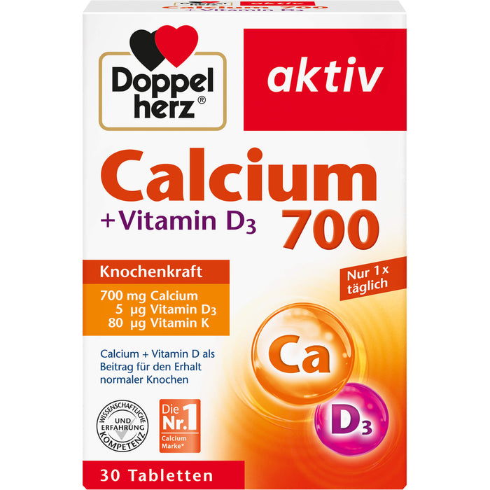 Doppelherz Calcium 700 + Vitamin D3, 30 St TAB