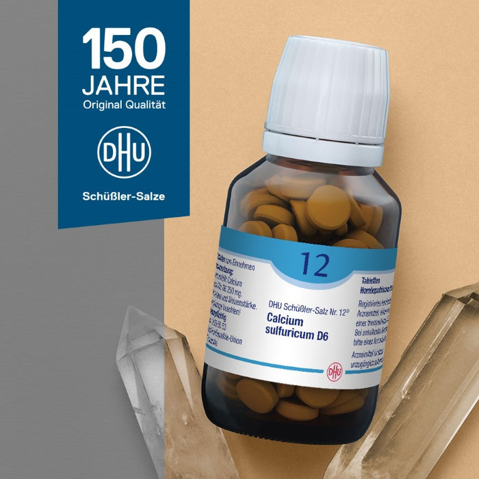 DHU Schüßler-Salz Nr. 12 Calcium sulfuricum D12 – Das Mineralsalz der Gelenke – das Original – umweltfreundlich im Arzneiglas, 420 St. Tabletten