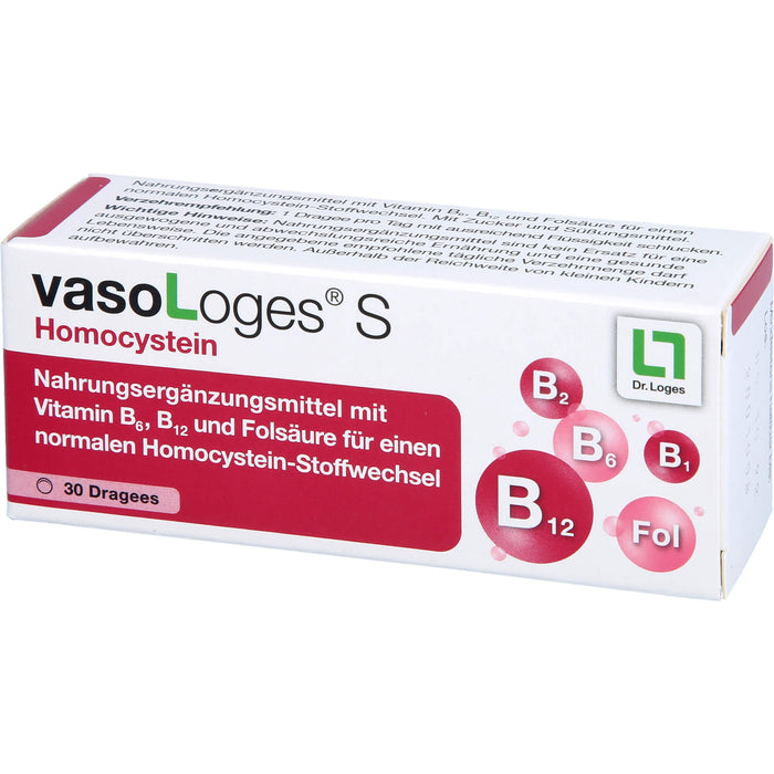 vasoLoges S Homocystein Dragees, 30 pc Tablettes