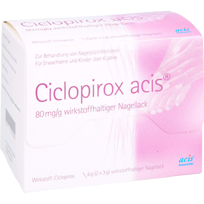 Ciclopirox acis 80 mg/g wirkstoffhaltiger Nagellack, 6 g Vernis à ongles contenant une substance active