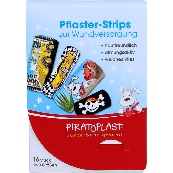 PIRATOPLAST Pflasterstrips in drei Größen für Jungs, 16 pcs. Patch