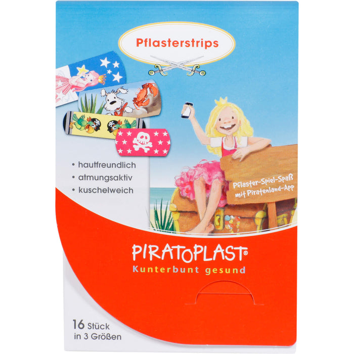 PIRATOPLAST Pflasterstrips in 3 Größen für Mädchen, 16 pcs. Patch