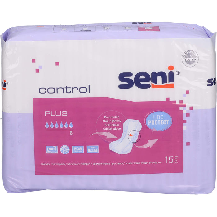 Seni Control Plus Inkontinenzeinlagen, 15 pcs. Insoles