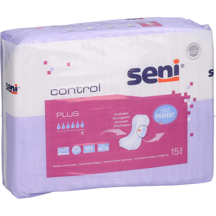 Seni Control Plus Inkontinenzeinlagen, 15 pcs. Insoles