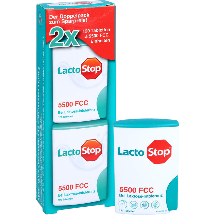 Lactostop 5,500 FCC Tabletten Klickspender bei Lactose-Intoleranz, 240 pcs. Tablets