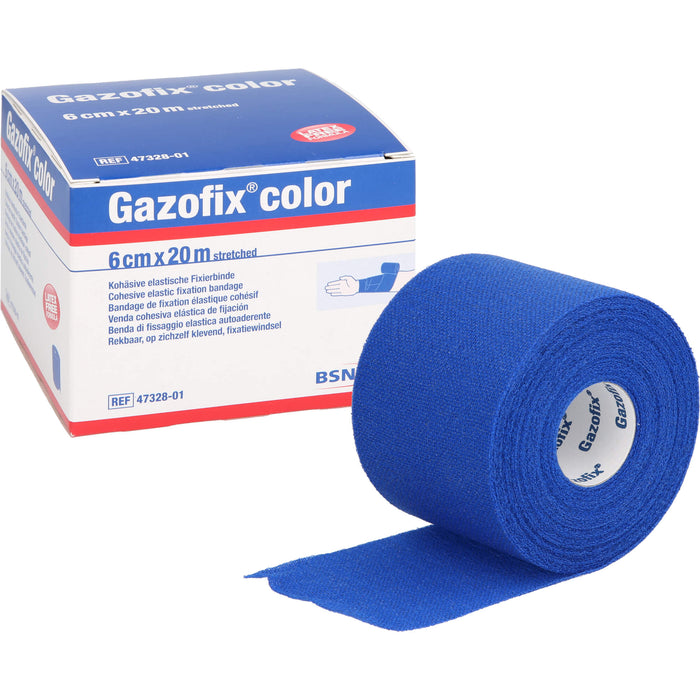 Gazofix color kohäsive Fixierbinde blau 20m x 6cm, 1 St BIN