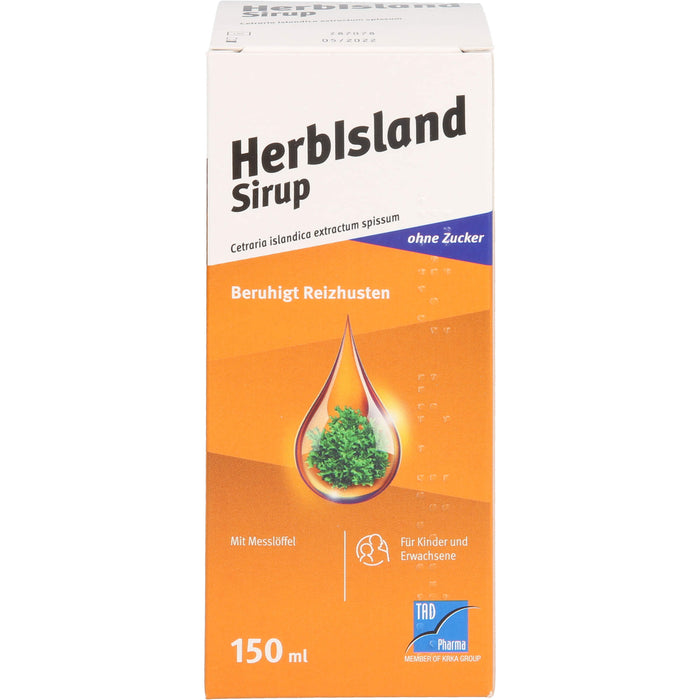 HerbIsland Sirup ohne Zucker beruhigt Reizhusten für Kinder und Erwachsene, 150 ml Solution