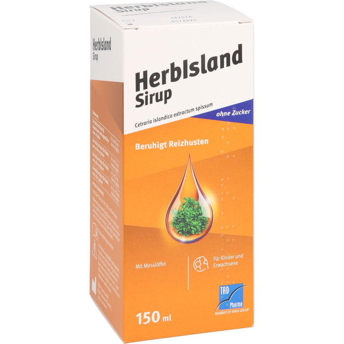 HerbIsland Sirup ohne Zucker beruhigt Reizhusten für Kinder und Erwachsene, 150 ml Solution