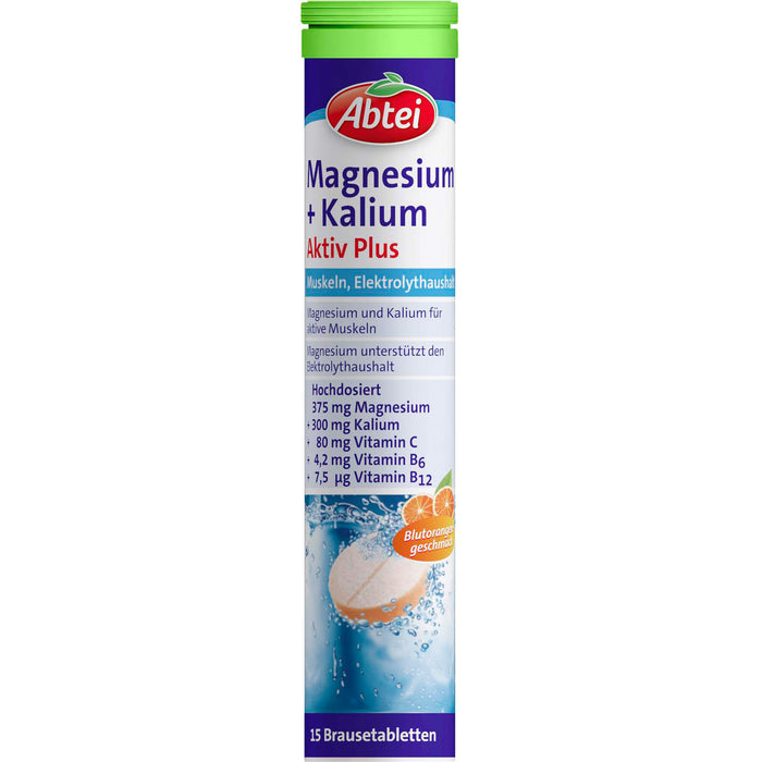 Abtei Magnesium + Kalium aktiv plus Brausetabletten, 15 St. Tabletten