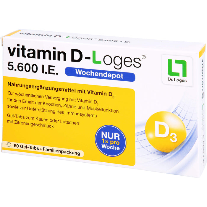 vitamin D-Loges 5.600 I.E. Gel-Tabs, 60 pcs. Tablets