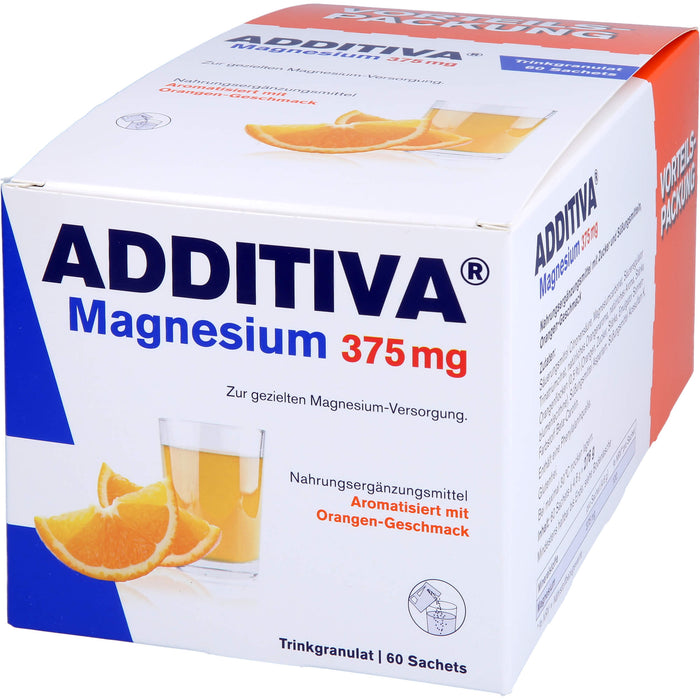 ADDITIVA Magnesium 375 mg Trinkgranulat Orangen-Geschmack, 60 pc Poudre