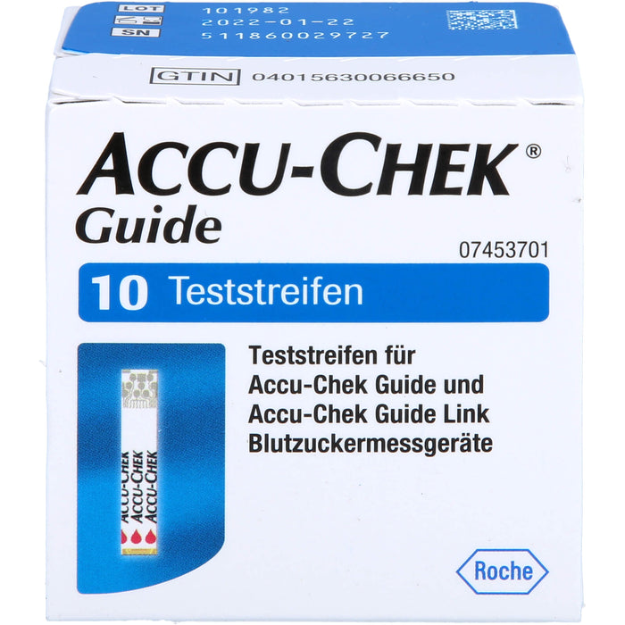 ACCU-CHEK Guide Teststreifen, 10 pc Bandelettes réactives