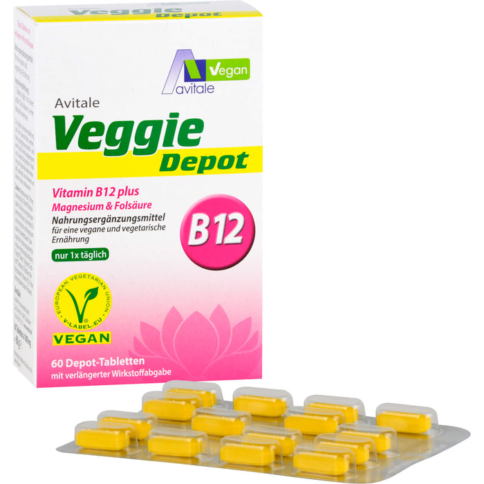 Veggie Depot Vitamin B12+Magnesium+Folsäure, 60 St TAB